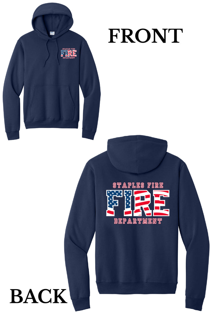 Patriotic Flag Front & Back Hooded Sweatshirt